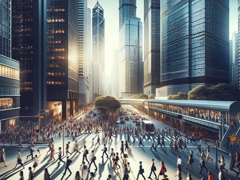 Cena urbana movimentada