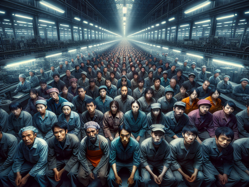 trabalhadores em um armazém industrial