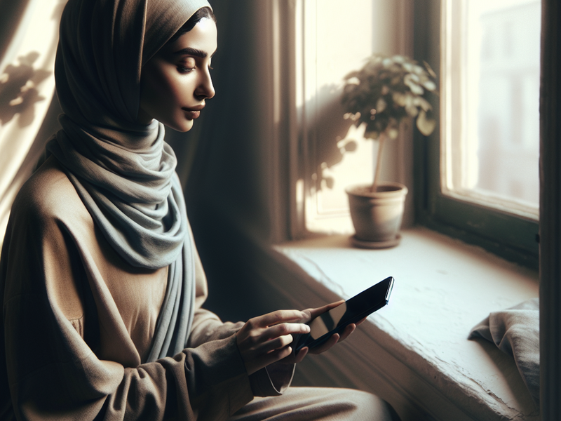 Pessoa em contemplação com smartphone