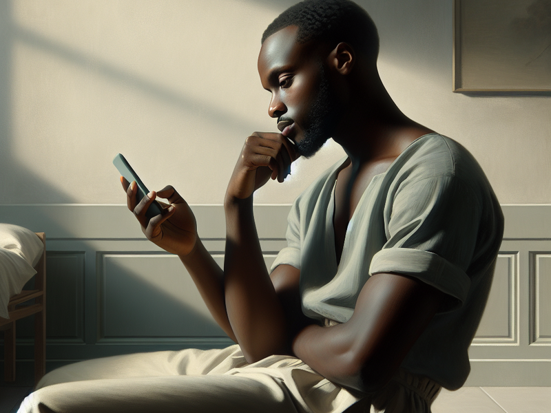 Pessoa refletindo sobre o uso de redes sociais