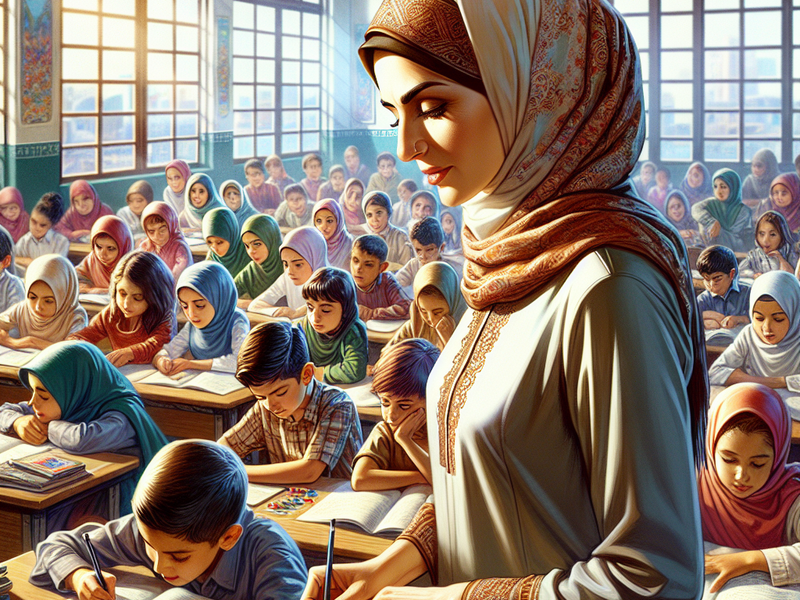 Professor e alunos em sala de aula