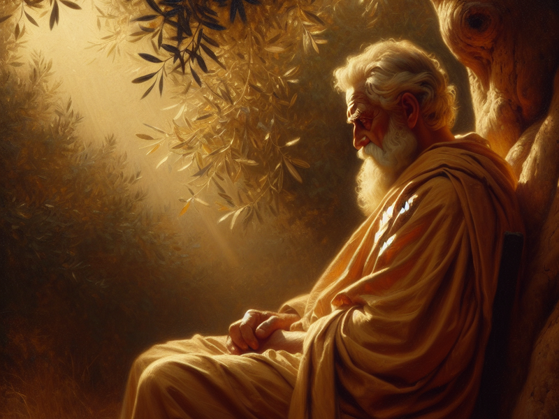 Aristotle contemplating virtue